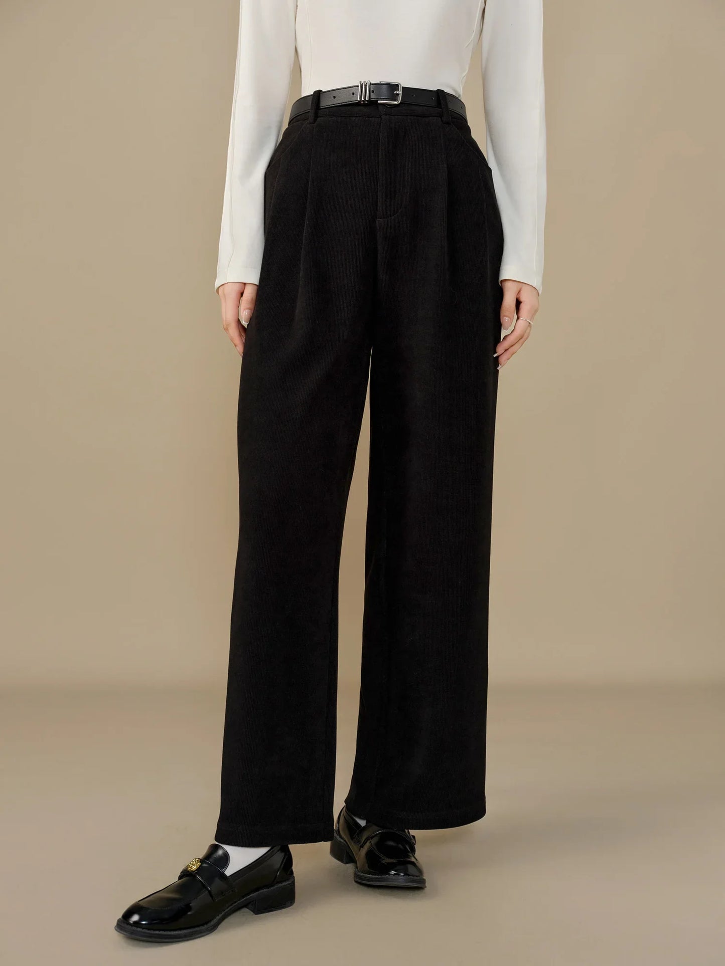 Saviig Corduroy Winter Trouser - Women's High Waist Straight Pants