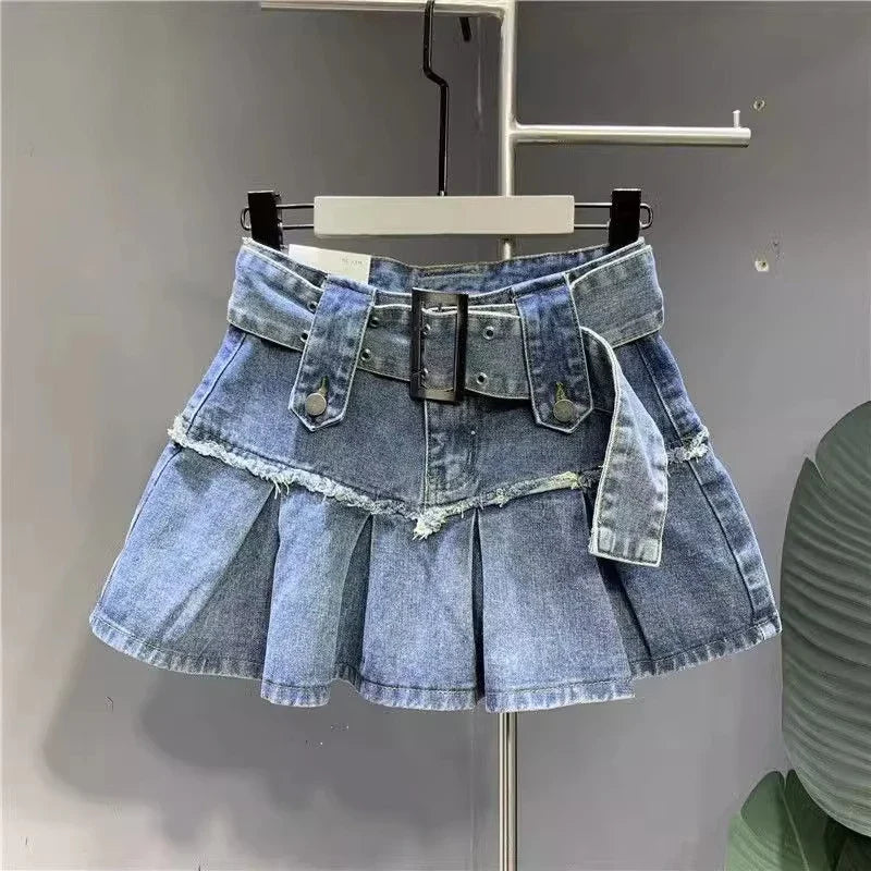 Saviig Vintage Skull Print Baggy Denim Shorts Women Gothic Hip Hop Oversized Shorts