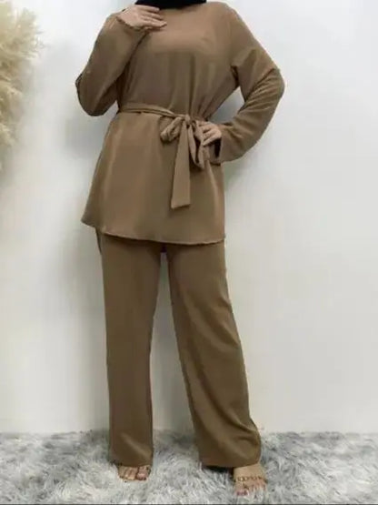 Saviig Dubai Abaya Hijab Kaftan Set for Muslim Women