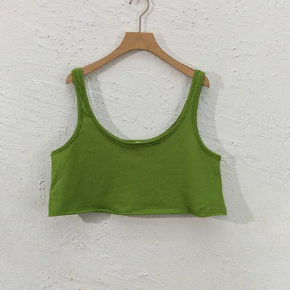 Saviig Sleeveless Cotton Summer Top for Women - Casual Streetwear Crop Tops