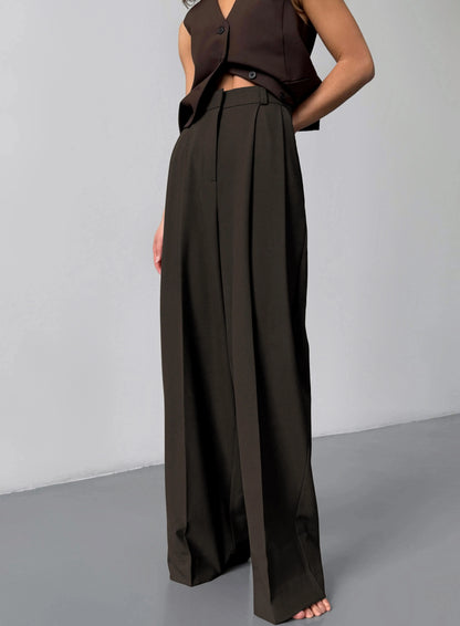 Saviig Wide Leg High Waist Suit Pants - New Season Office Lady Chic Trousers