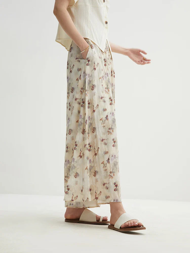 Saviig Loose Wide-leg Nine-point Casual Pants for Women