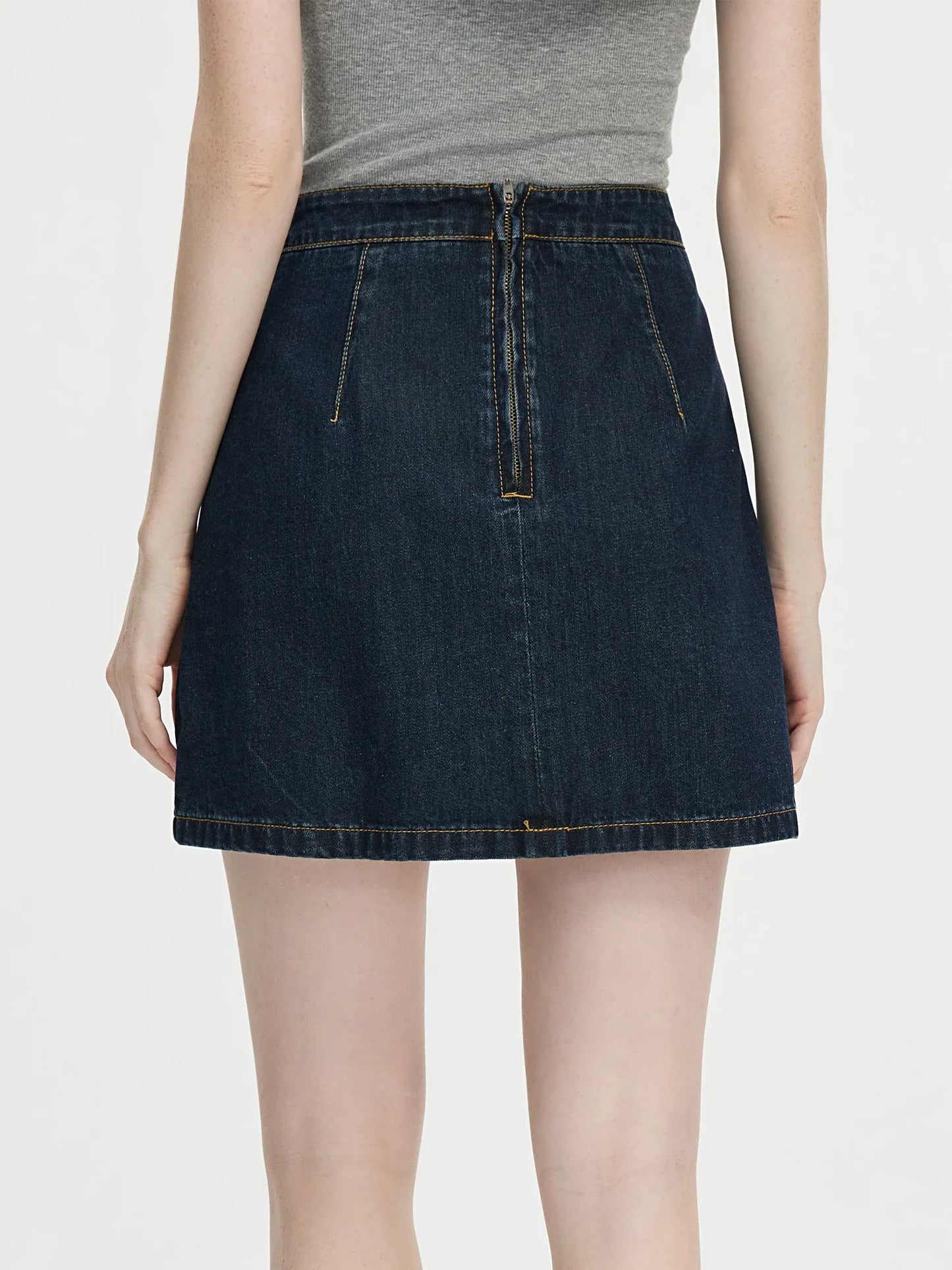 Saviig Dark Blue Denim Set with Removable Lace-up Detail & Back Zipper Placket