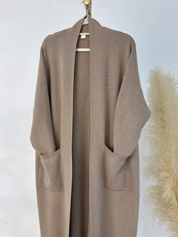 Saviig Winter Thicken Knit Abaya Cardigan for Muslim Women