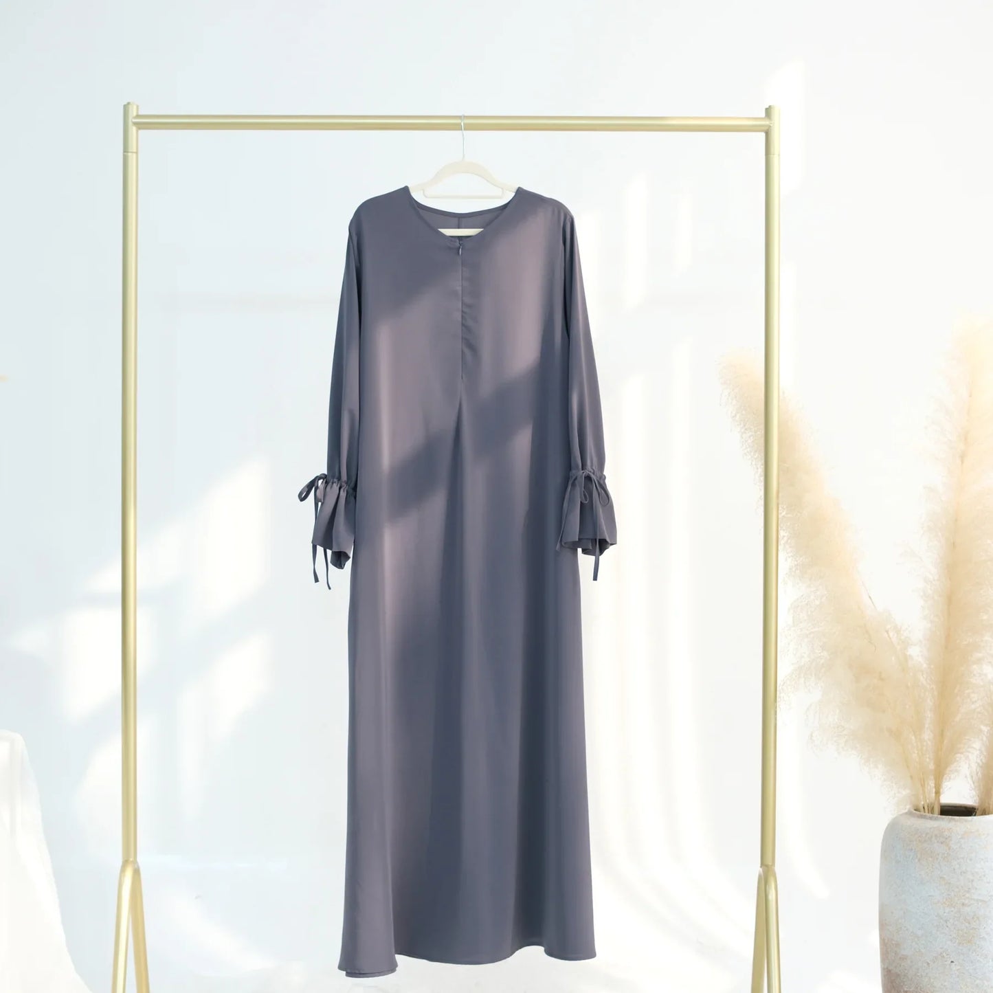 Saviig Casual Abaya Dress: Wide Sleeves, Zipper Front, Modest Muslim Fashion