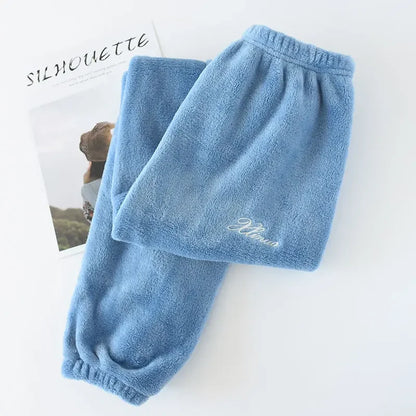 Saviig Flannel Fleece Winter Couple Pants - Warm Home Pajama Bottoms