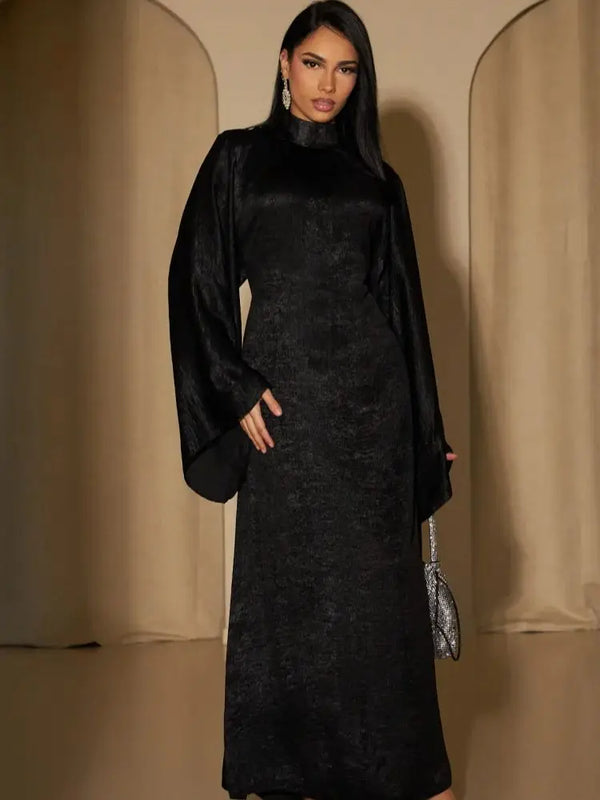 Saviig Ramadan Luxury Satin Abaya for Women - Elegant Dubai Kaftan Dress