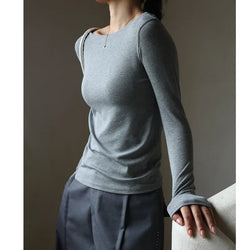 Saviig Modal Sheath Tshirt: Women's High Stretch Long Sleeve Tee