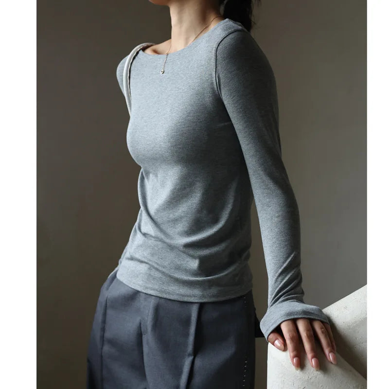 Saviig Modal Sheath Tshirt: Women's High Stretch Long Sleeve Tee