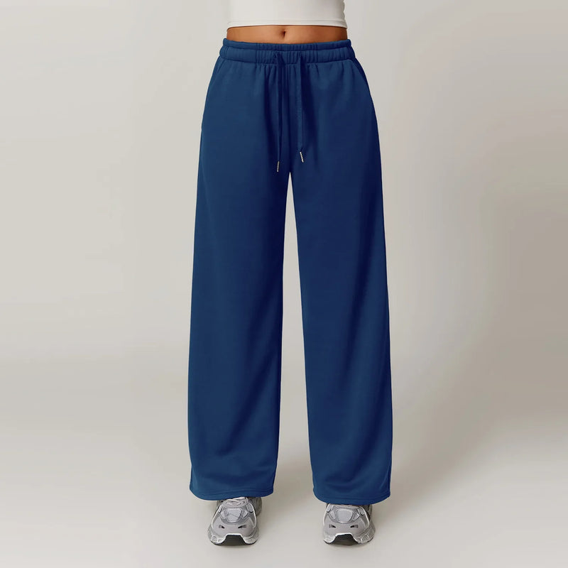 Saviig Winter Fluffy Loose Straight Leg Sports Pants