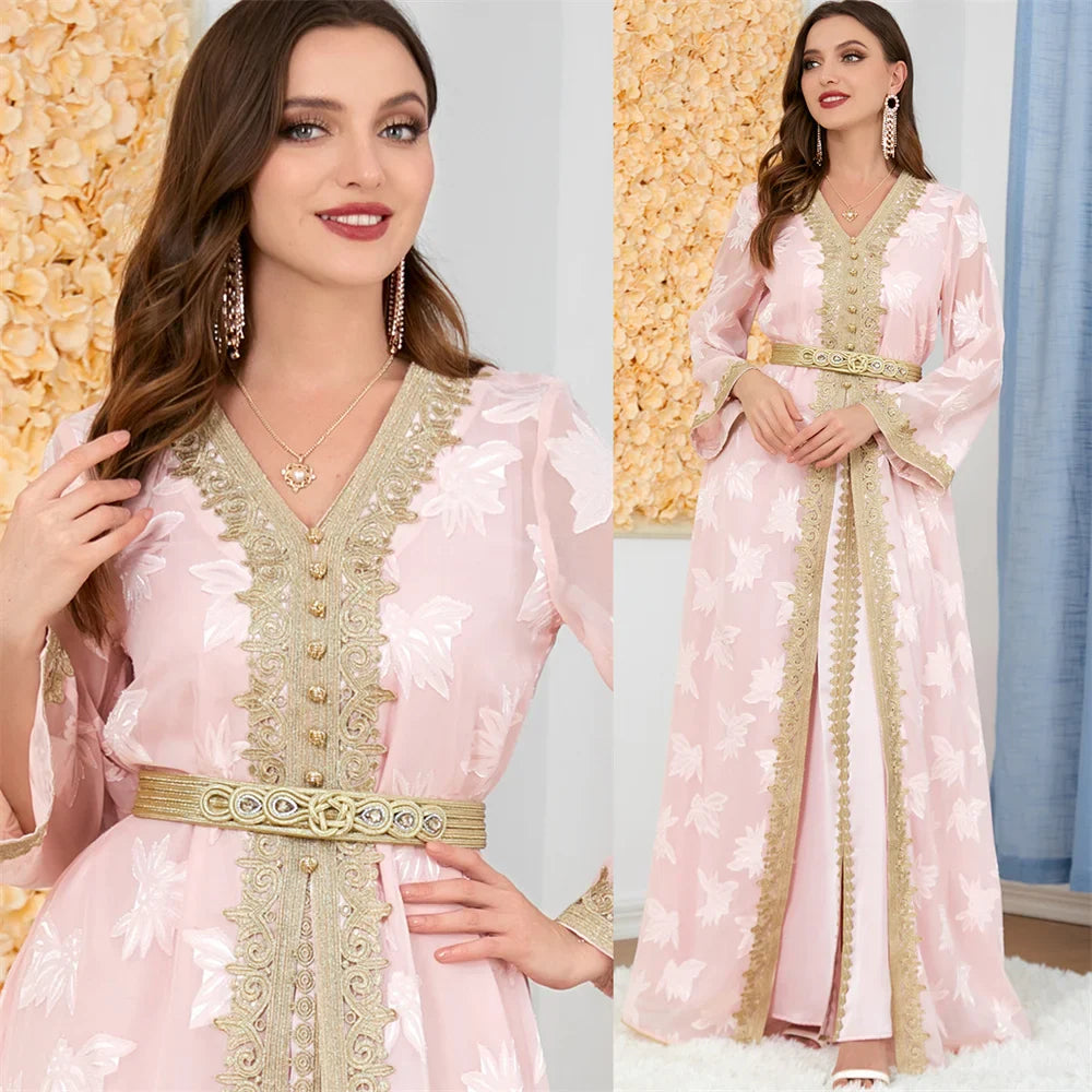 Moroccan Kaftan Dress Set for Women by Saviig: Elegant Islamic Attire for Eid & Parties