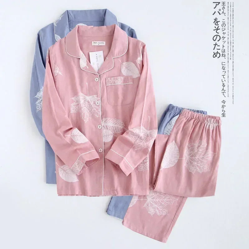 Saviig Maple Leaf Pajama Set - 100% Cotton Sleepwear