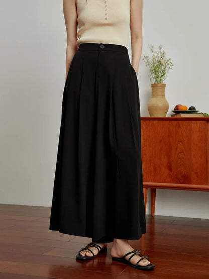 Saviig Hide Meat Wide Leg Pants: Summer High Waist Slim Fit Skirt, Leisure & Stylish