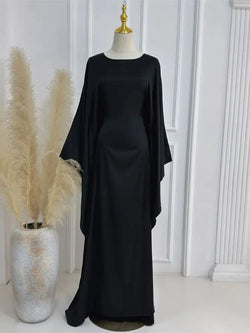 Saviig Shiny Batwing Satin Abaya Dubai Luxury 2024 - Maxi Kaftan Dress Muslim Islamic Caftan