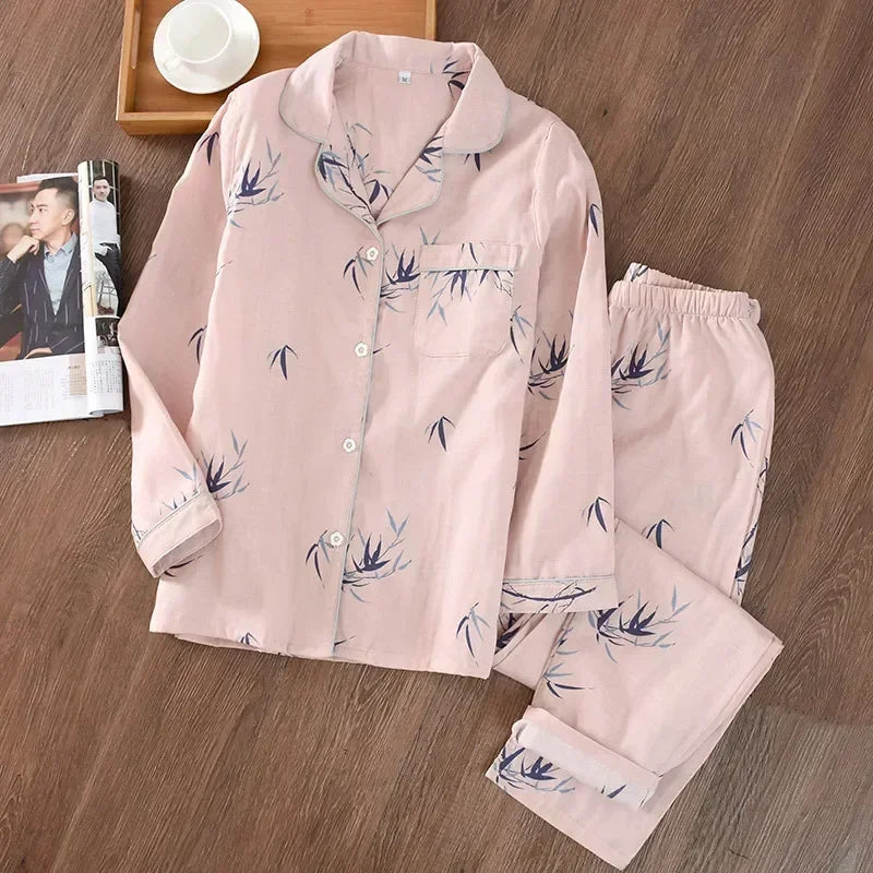 Saviig Maple Leaf Pajama Set - 100% Cotton Sleepwear