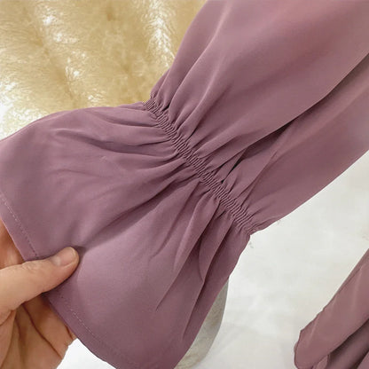 Saviig One Piece Zipper Front Jilbab with Integrated Hijab, Modest Abaya for Women
