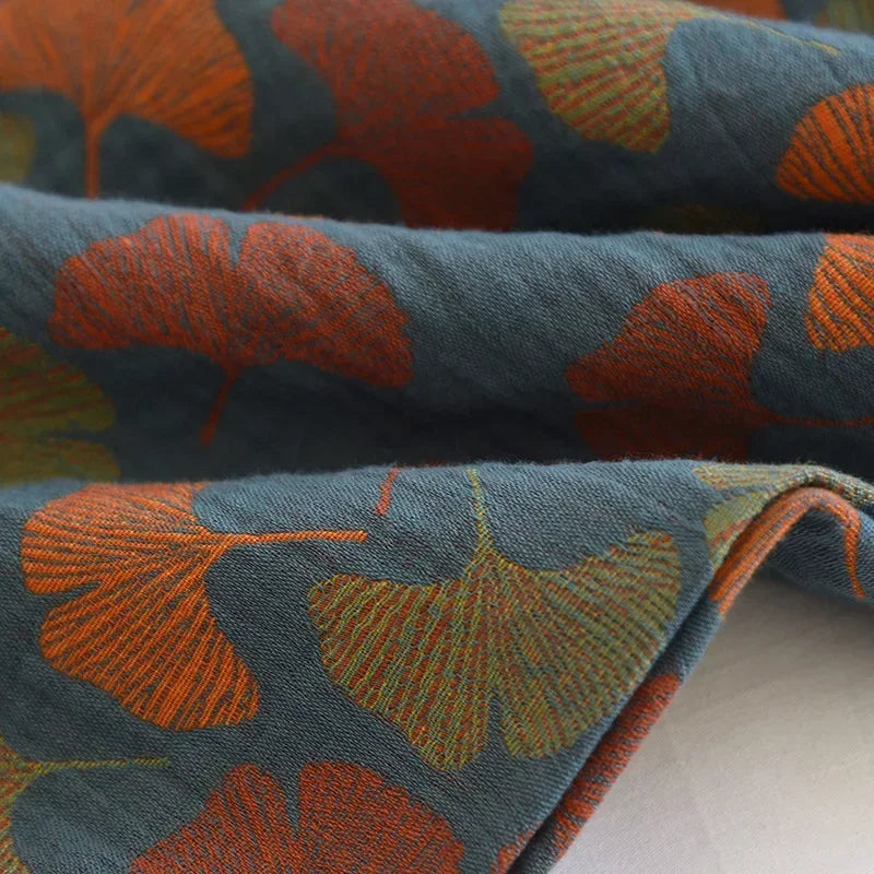 Saviig Cotton Crepe Leaf Print Pajama Pants