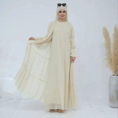 Saviig Chiffon Abaya Set for Modest Islamic Evening Parties