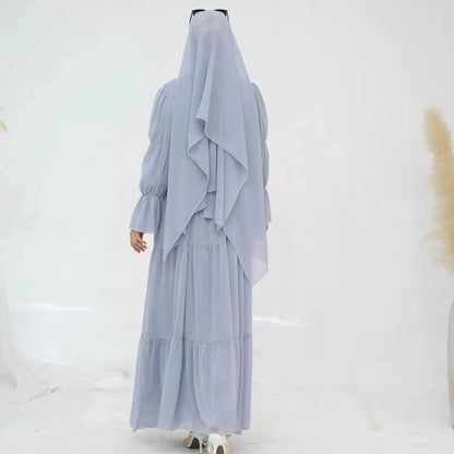Saviig Chiffon Abaya Set for Modest Islamic Evening Parties