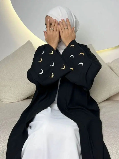 Saviig Moon Embroidered Kimono Abaya - Ramadan 2025 Collection