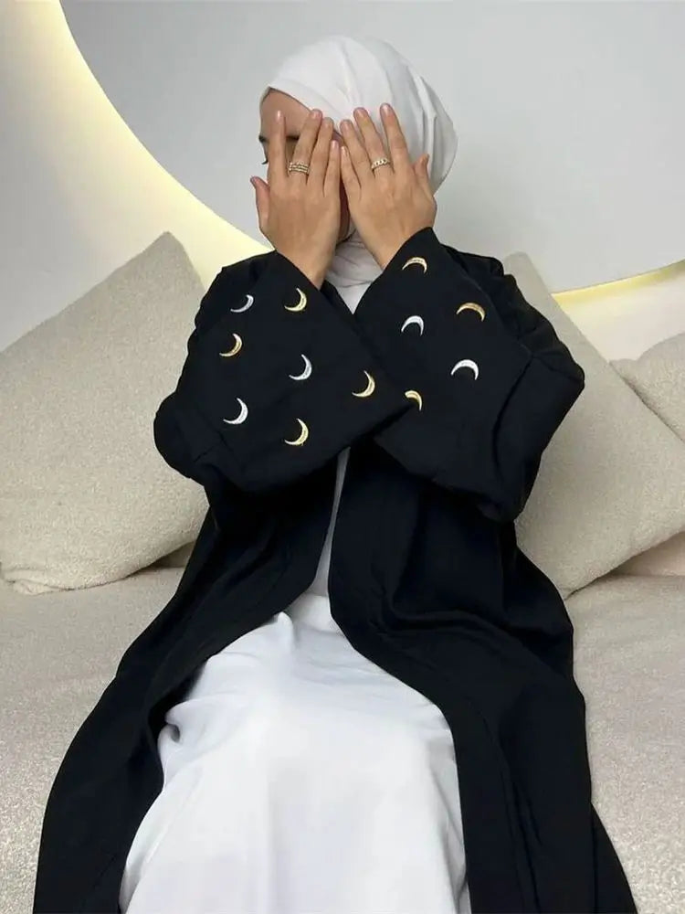 Saviig Moon Embroidered Kimono Abaya - Ramadan 2025 Collection