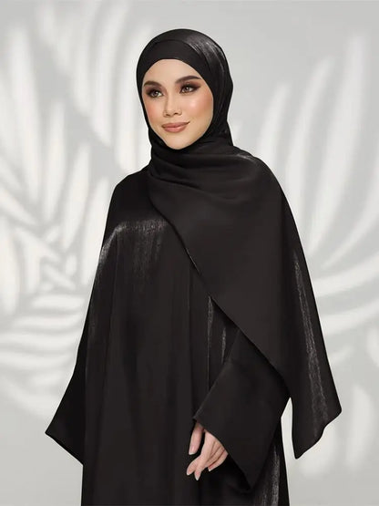 Saviig Ramadan Eid Satin Abaya Dubai Kimar Muslim Kaftan Dress
