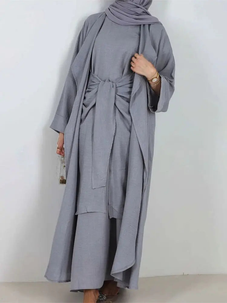 Saviig Dubai Kimono Abaya Set for Women - Elegant Muslim Modest Dress