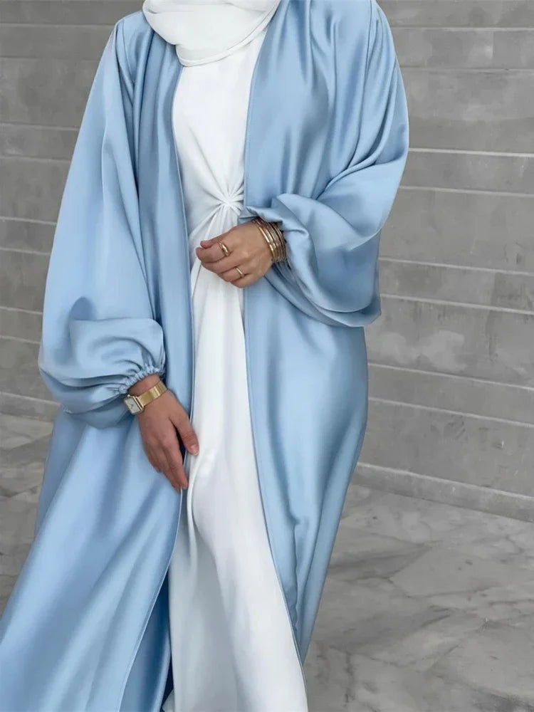 Saviig Summer Puff Sleeve Modest Abaya Dress for Women