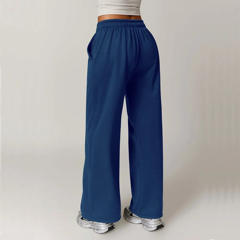 Saviig Winter Fluffy Loose Straight Leg Sports Pants