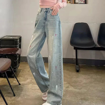 Saviig Stylish High Waist Wide Leg Jeans for Women - Daily Versatile Denim Pant
