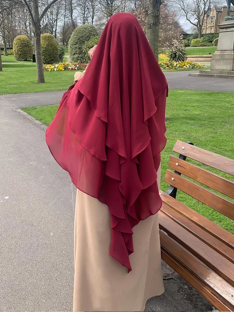 Saviig Ramadan Eid Long Khimar Headscarf Muslim Women's Hijab Jubha Garment