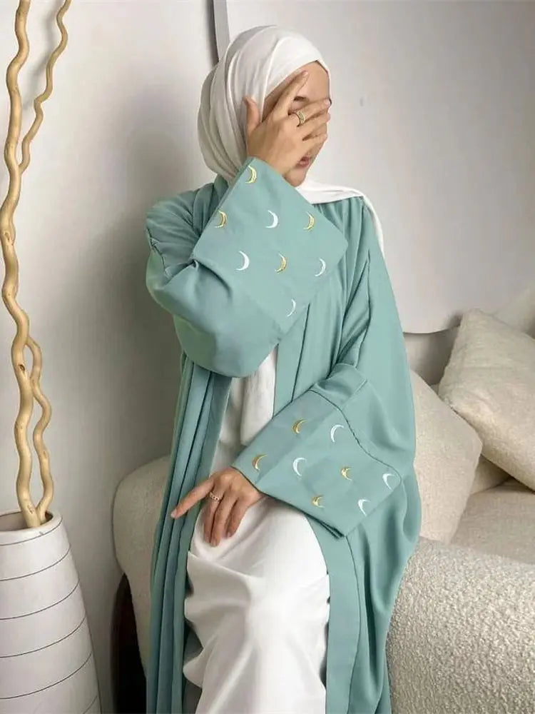 Saviig Moon Embroidered Kimono Abaya - Ramadan 2025 Collection