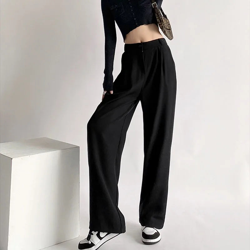 Saviig Wide Leg Casual Suit Pants for Women