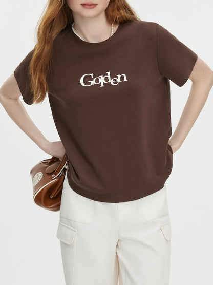 Saviig Printed Office Lady Shoulder T-shirt: 2024 Autumn Collection