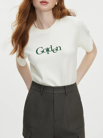 Saviig Printed Office Lady Shoulder T-shirt: 2024 Autumn Collection