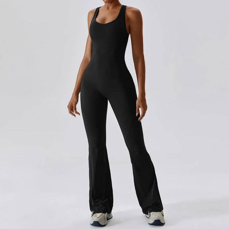 Saviig Women's Yoga Jumpsuit Fitness Romper Stretch Workout Bodysuit