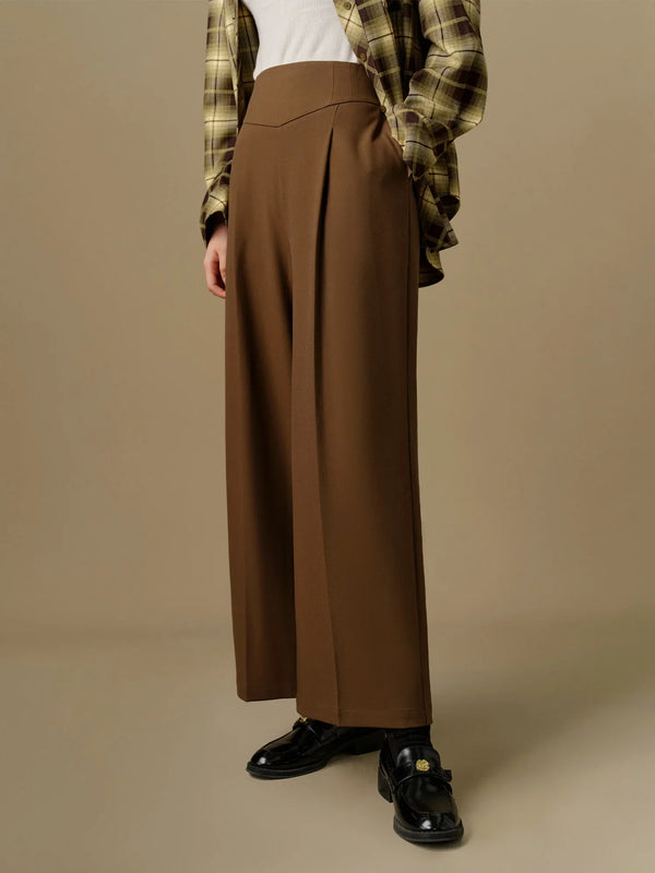 Saviig Winter 2024 Wide Leg Pants High Waist Closure Straight Leg