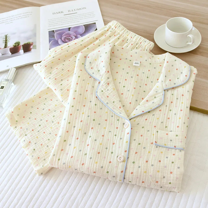Saviig Cotton Crepe Women's Pajama Set - Spring Collection