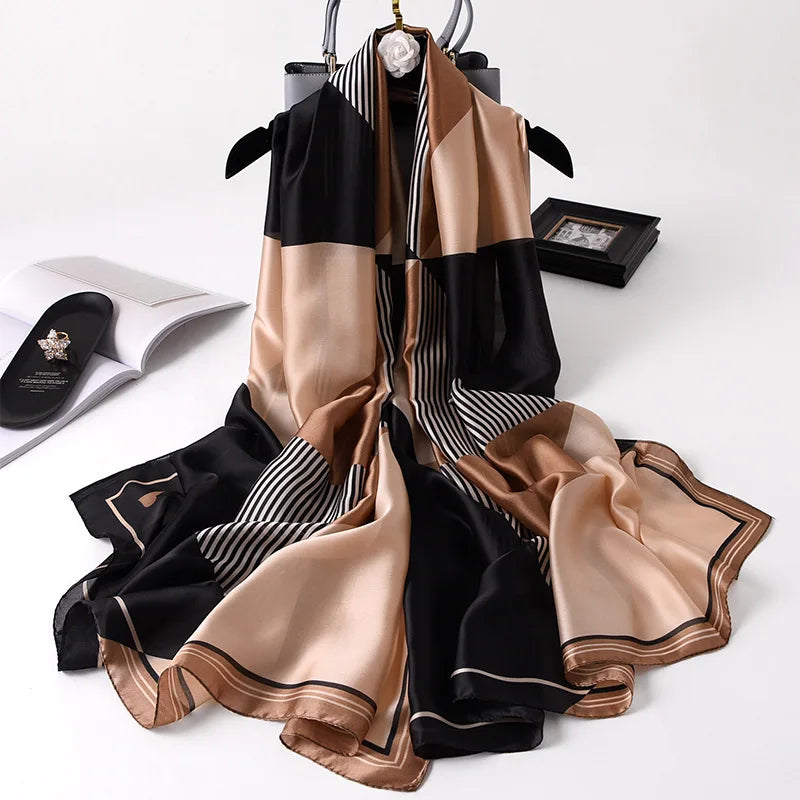 Saviig Luxury Silk Scarf for Women, Designer Beach Wrap & Shawl