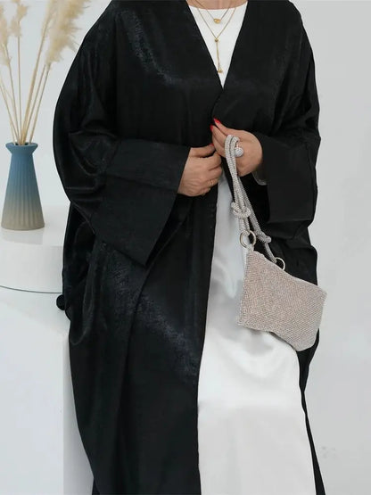 Saviig Ramadan Shiny Satin Kimono Abaya Dubai Luxury 2025 Muslim Dress