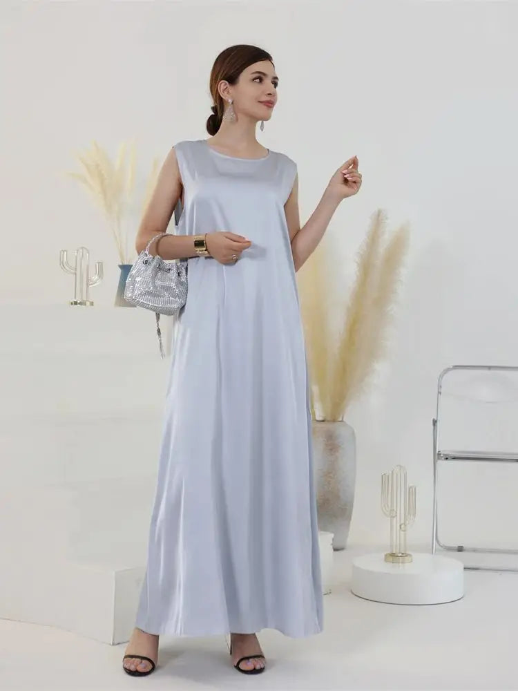 Saviig White Ramadan African Dress Islamic Abaya for Women