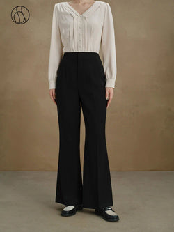 Saviig High Waist Acetate Flared Pants for Women: 2023 Autumn Casual Style