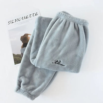 Saviig Flannel Fleece Winter Couple Pants - Warm Home Pajama Bottoms