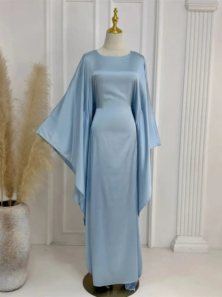 Saviig Shiny Batwing Satin Abaya Dubai Luxury 2024 - Maxi Kaftan Dress Muslim Islamic Caftan