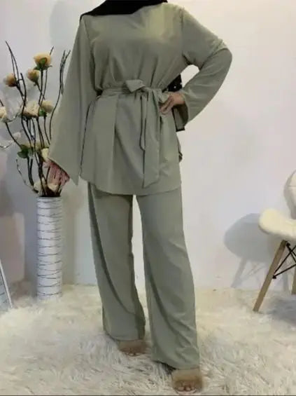 Saviig Dubai Abaya Hijab Kaftan Set for Muslim Women