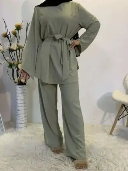 Saviig Dubai Abaya Hijab Kaftan Set for Muslim Women