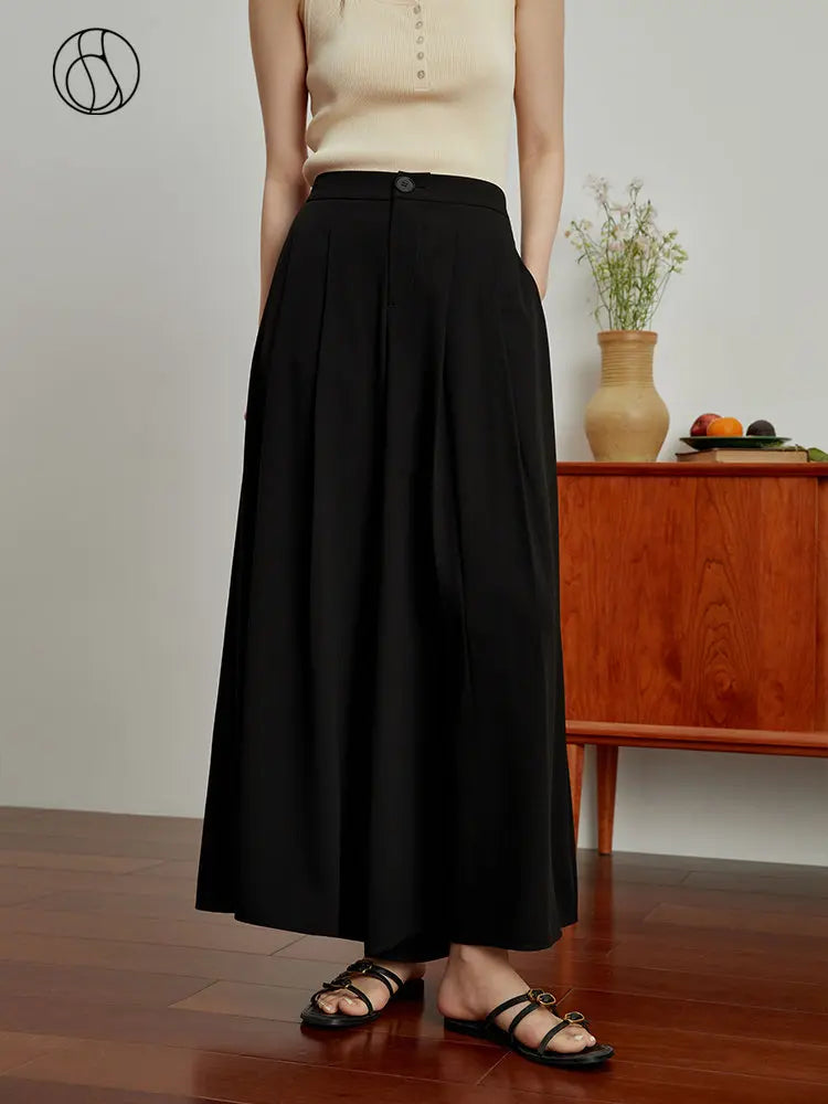 Saviig Hide Meat Wide Leg Pants: Summer High Waist Slim Fit Skirt, Leisure & Stylish