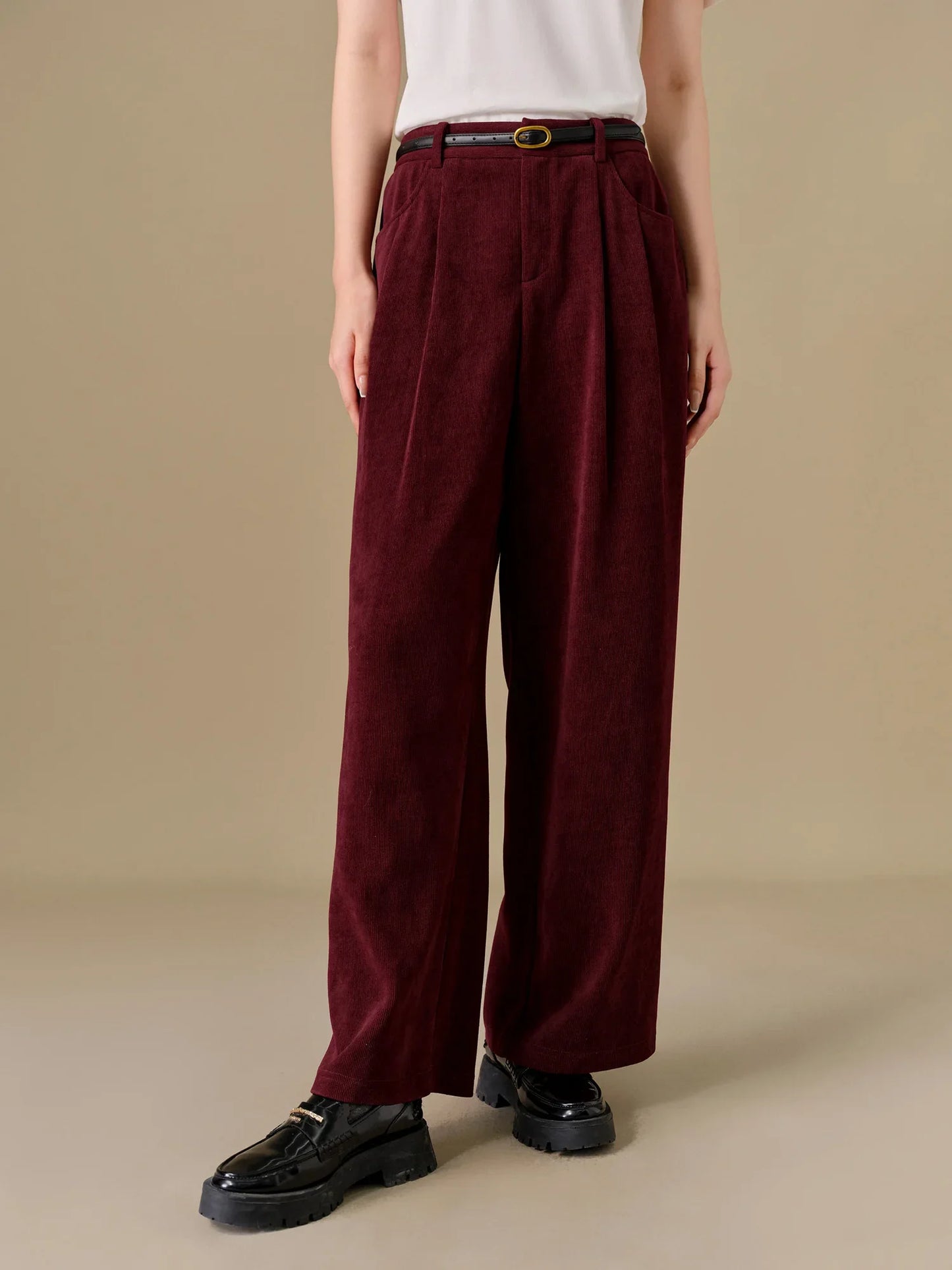 Saviig Corduroy Winter Trouser - Women's High Waist Straight Pants