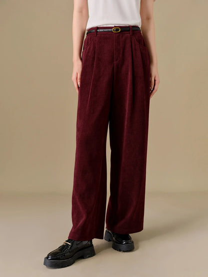 Saviig Corduroy Winter Trouser - Women's High Waist Straight Pants