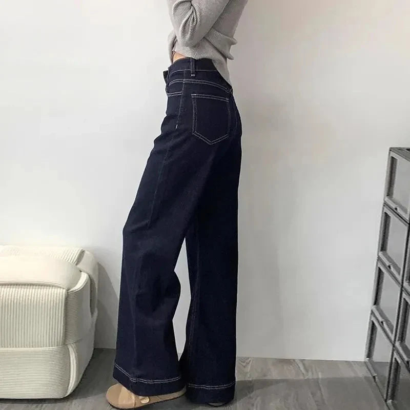 Saviig Haruku High Waist Flared Denim Pants - Women's Wide Leg Jeans